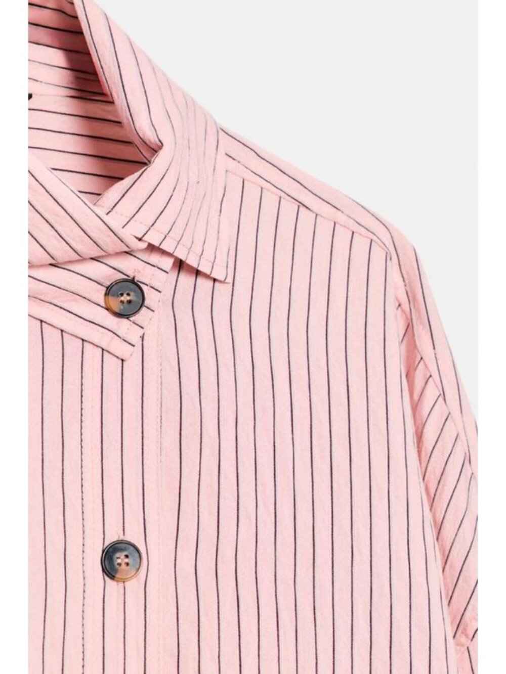 ZARA STRIPED HIGH NECK SHIRT - Picture 9 of 9
